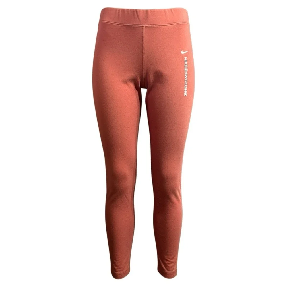 Nike Dri-FIT One Women's Size 1X Mid-Rise Leggings‎ Canyon Rust/White